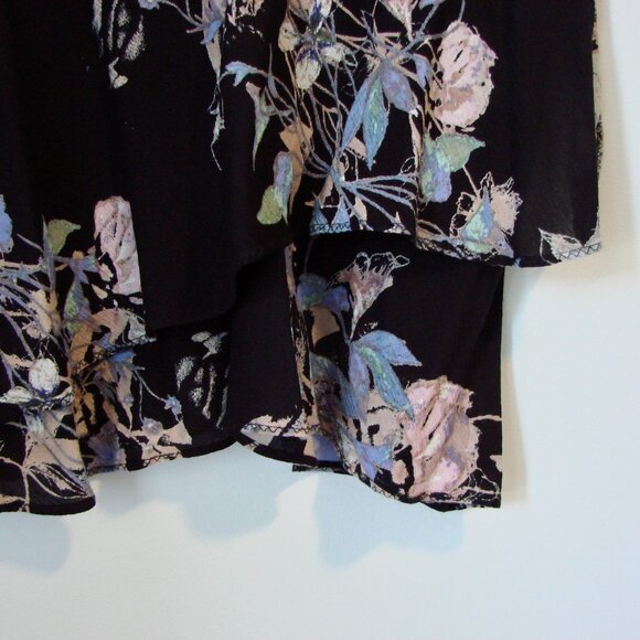 Free People Intimately On The Top Floral Tank Top Flowy Boho Black Cami Small - Picture 9 of 13